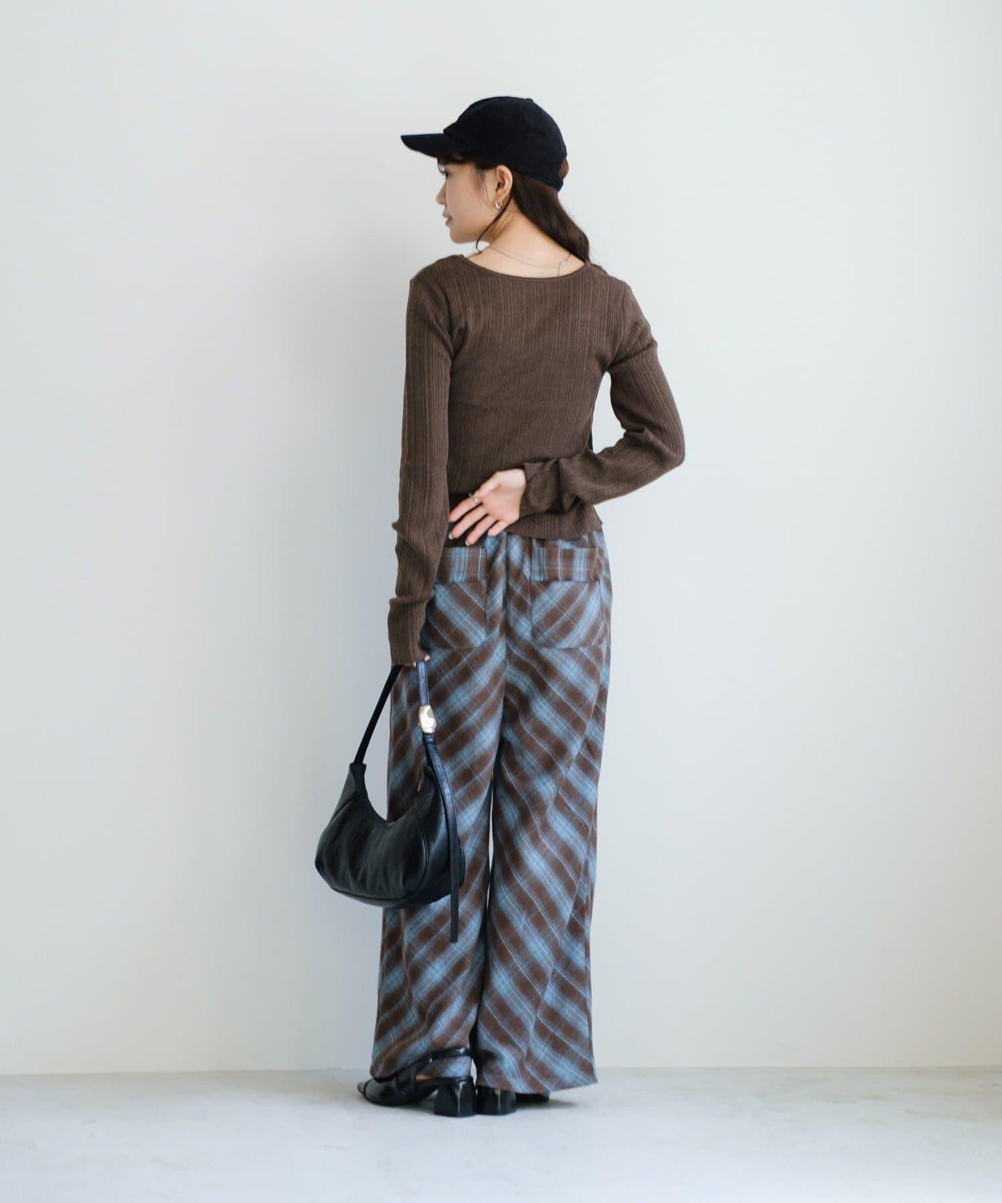 【Kastane】法蘭絨格子休閒褲