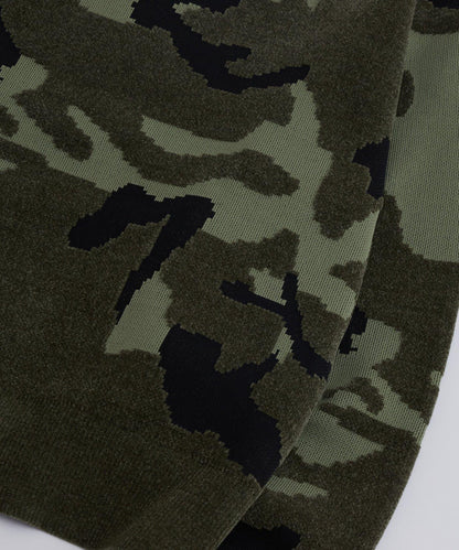 KOOKYN毛線紗線迷彩圓領針織衫