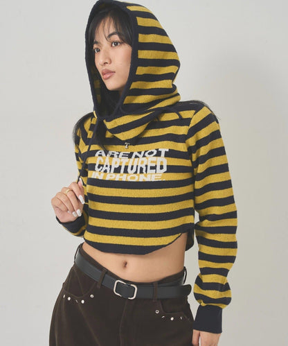 2WAY 標誌條紋連帽針織衫