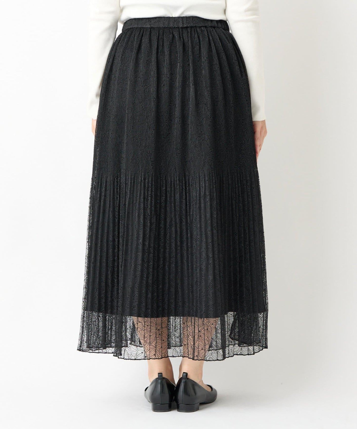 優雅氣質蕾絲百褶長裙