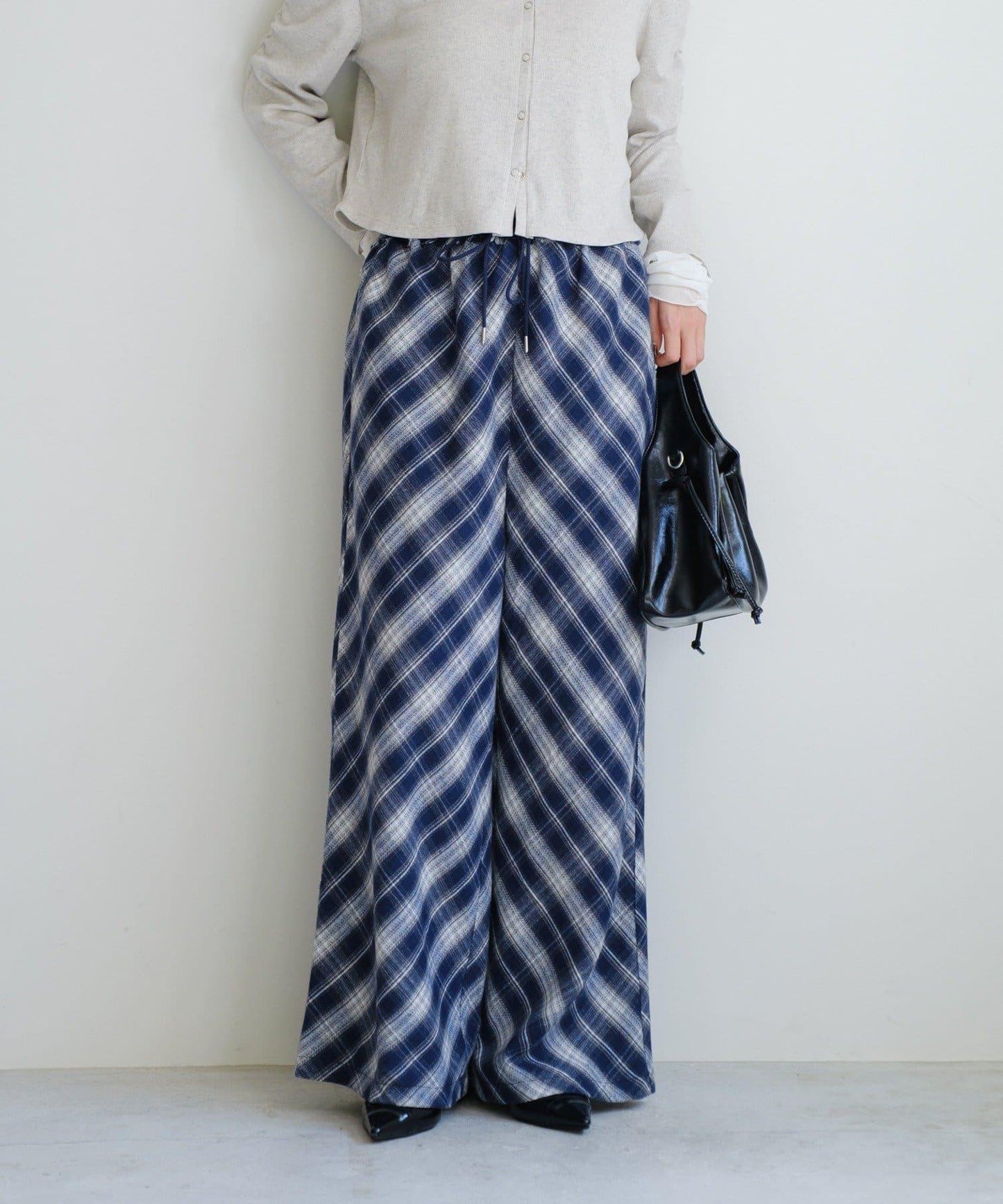 【Kastane】法蘭絨格子休閒褲