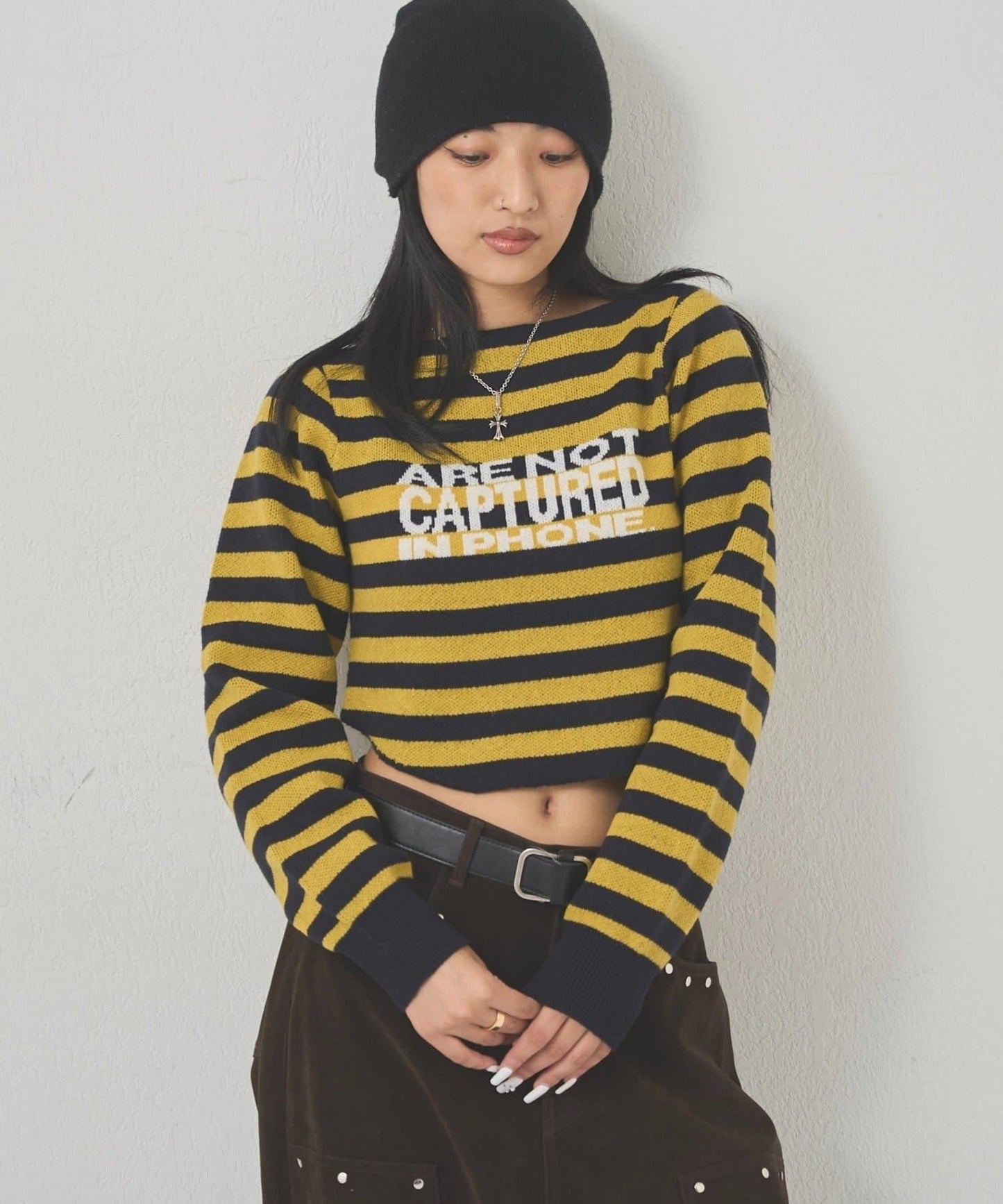 2WAY 標誌條紋連帽針織衫