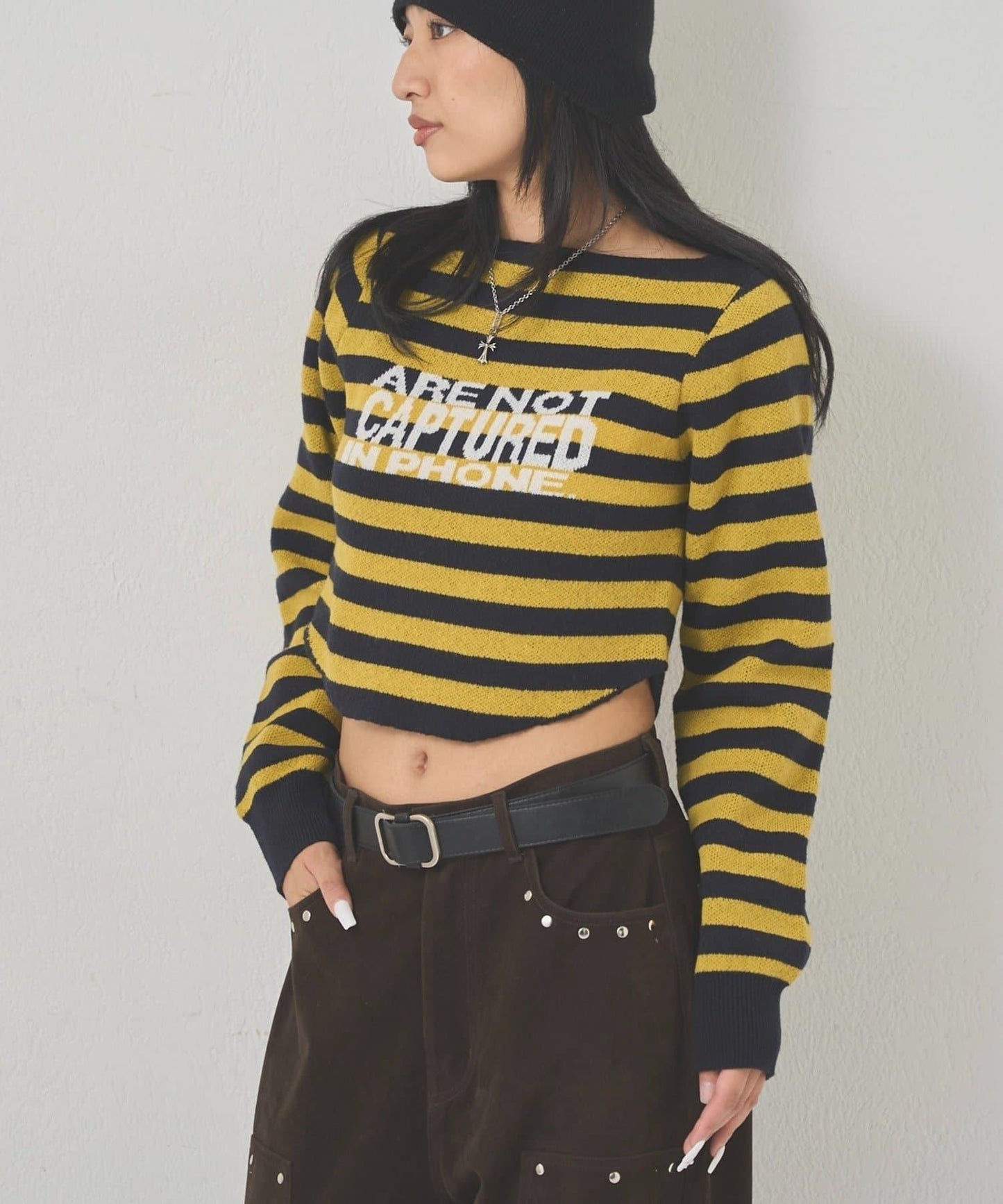 2WAY 標誌條紋連帽針織衫