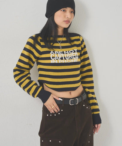 2WAY 標誌條紋連帽針織衫