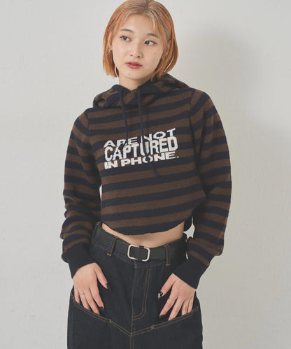 2WAY 標誌條紋連帽針織衫