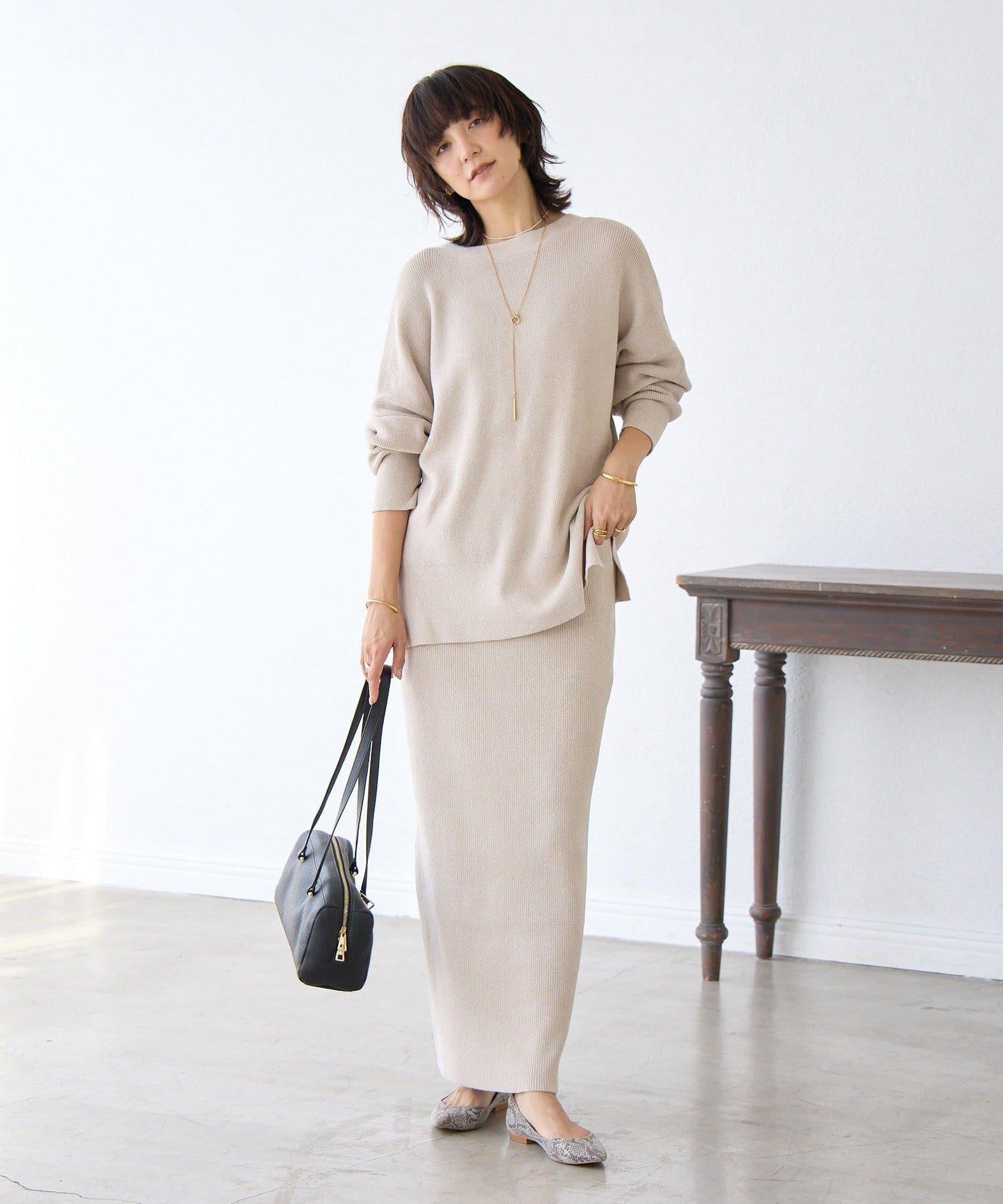 【優雅光澤】亮片毛線兩用開衫/預計11月下旬發貨