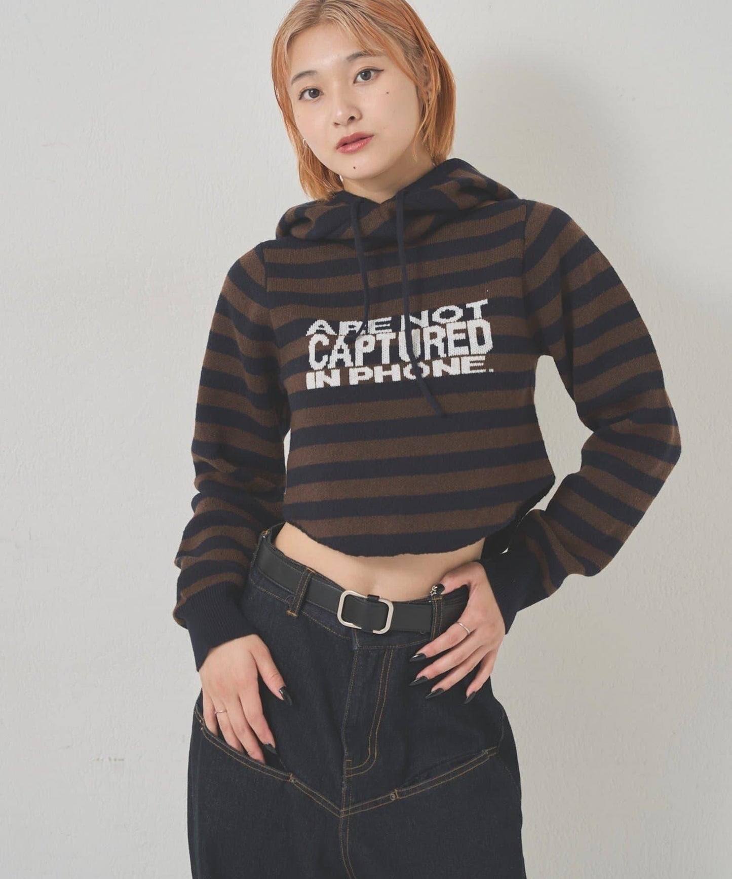 2WAY 標誌條紋連帽針織衫