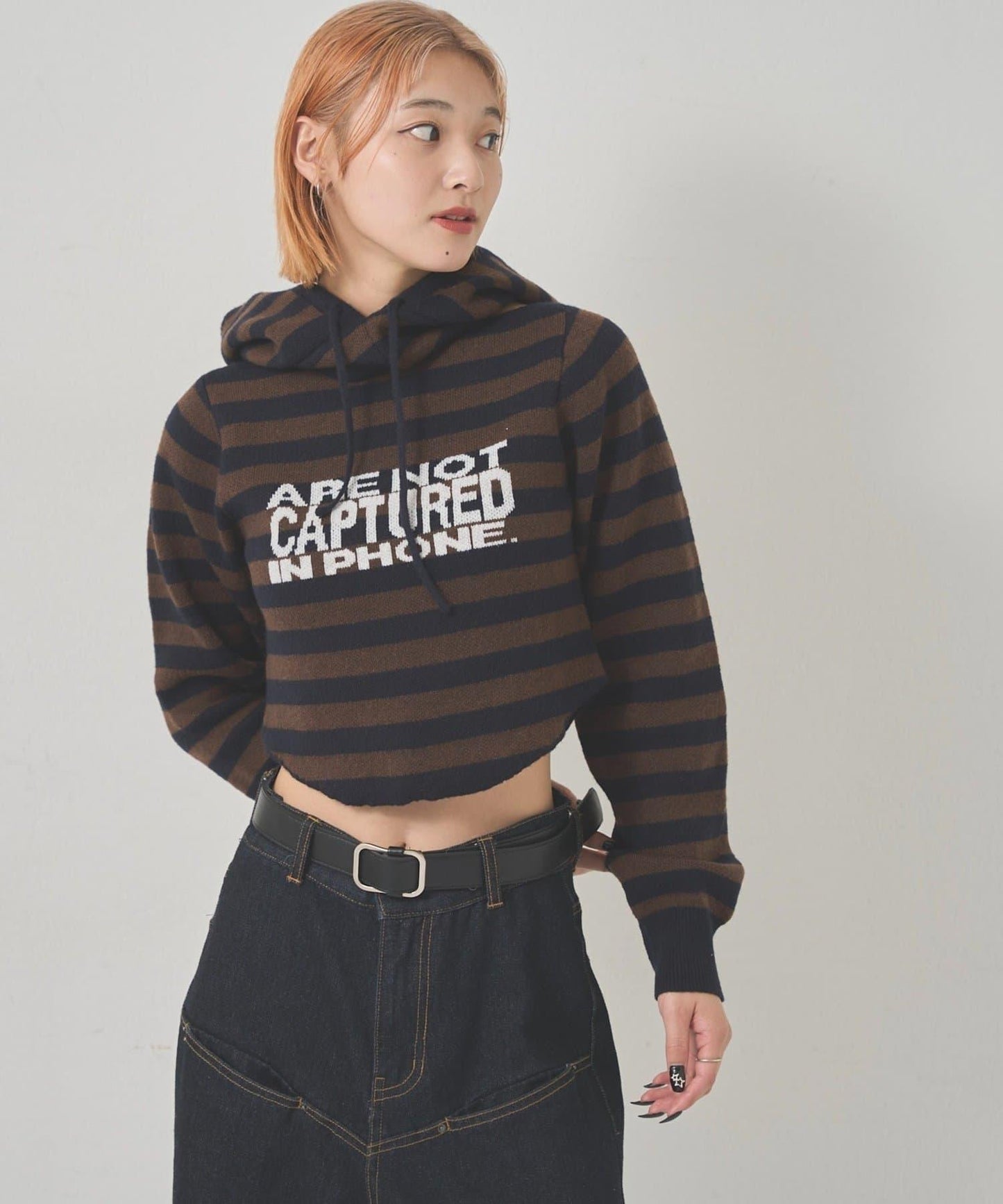 2WAY 標誌條紋連帽針織衫