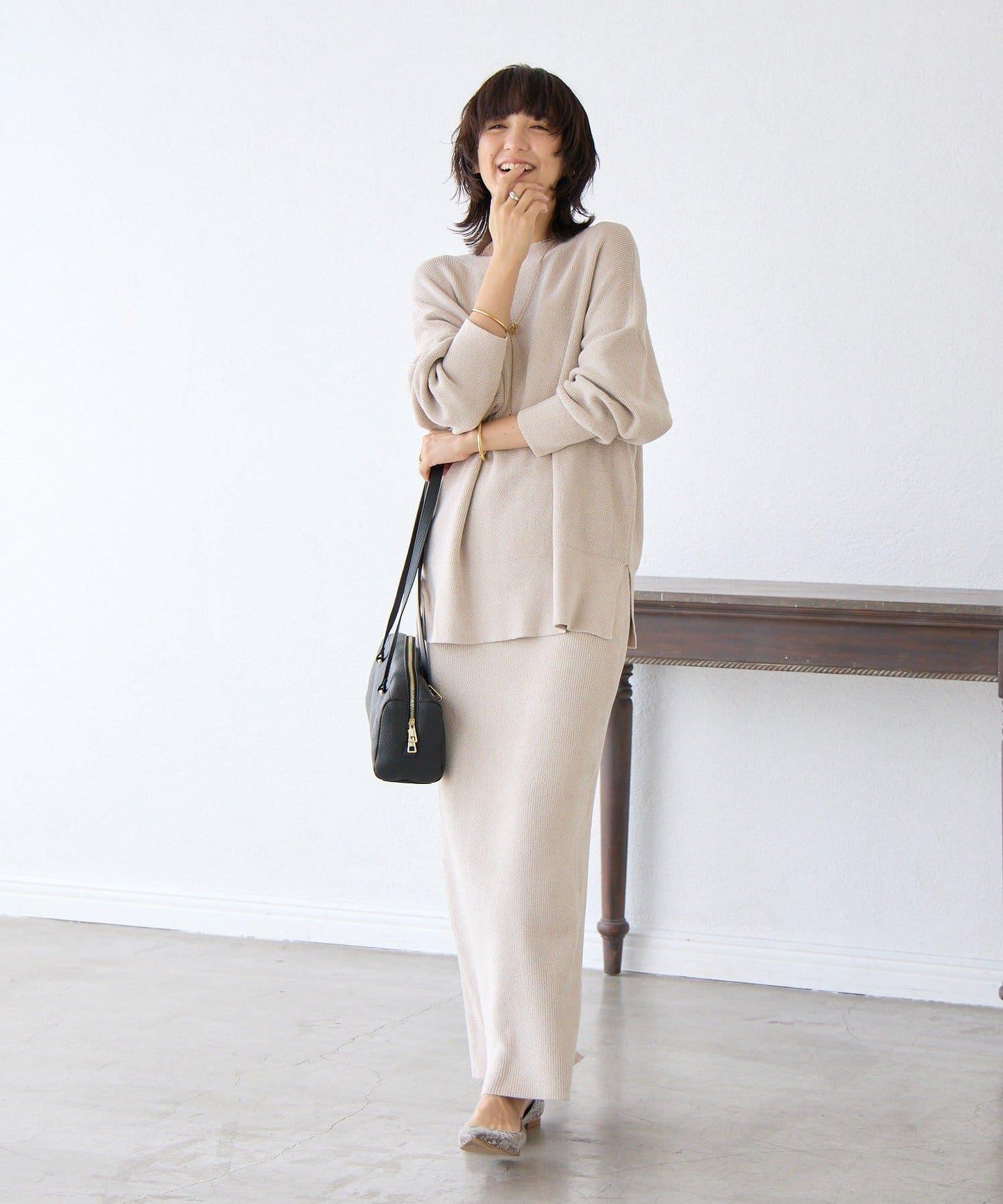 【優雅光澤】亮片毛線兩用開衫/預計11月下旬發貨