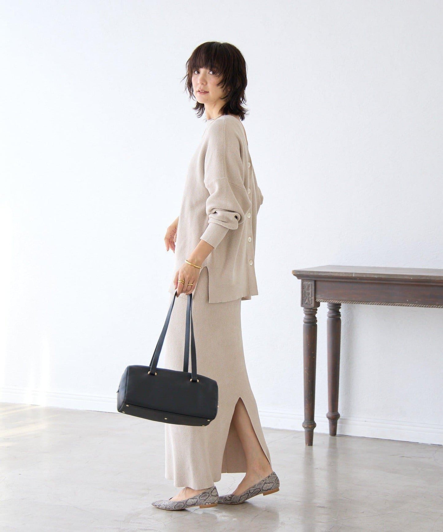 【優雅光澤】亮片毛線兩用開衫/預計11月下旬發貨