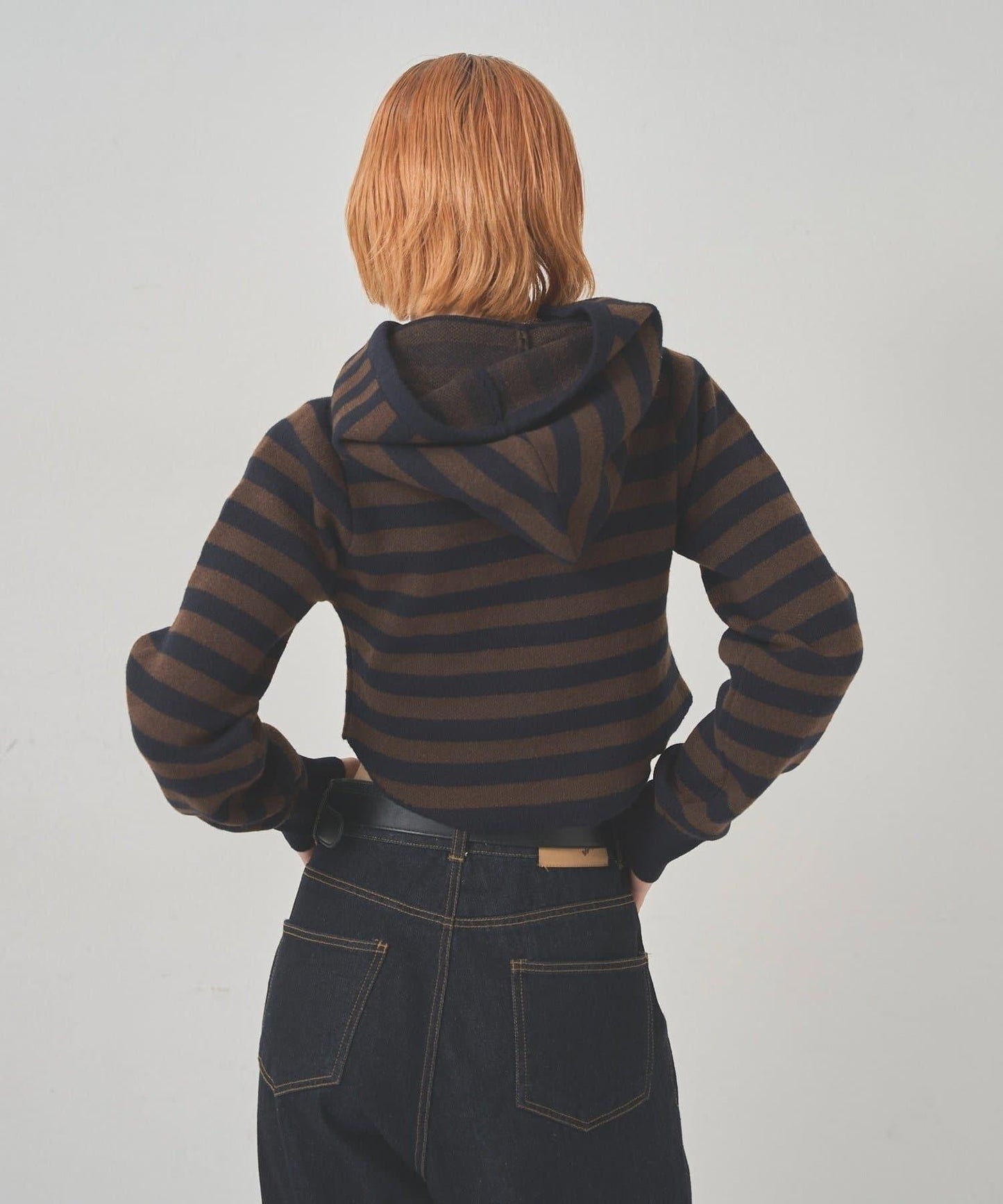 2WAY 標誌條紋連帽針織衫