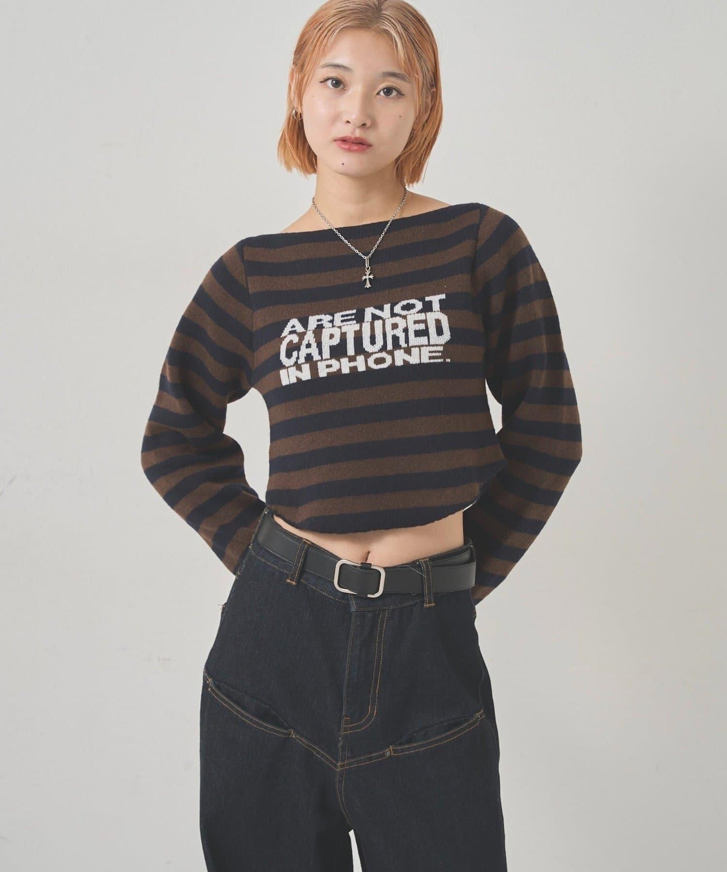 2WAY 標誌條紋連帽針織衫