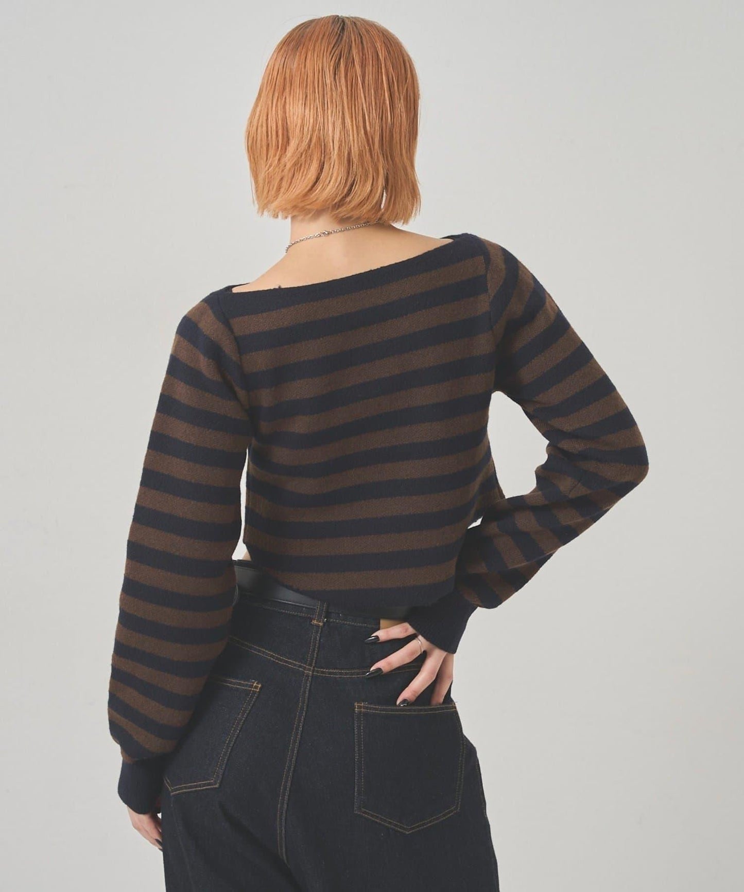 2WAY 標誌條紋連帽針織衫