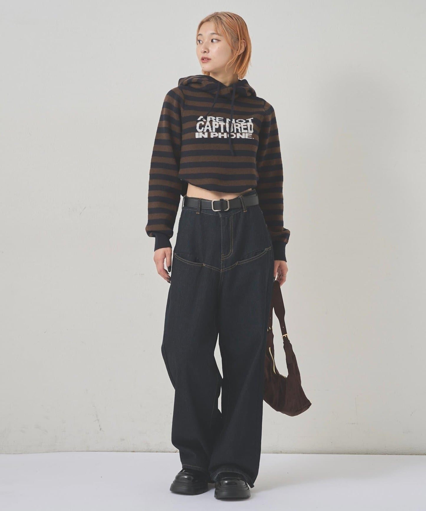 2WAY 標誌條紋連帽針織衫