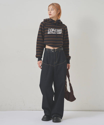 2WAY 標誌條紋連帽針織衫