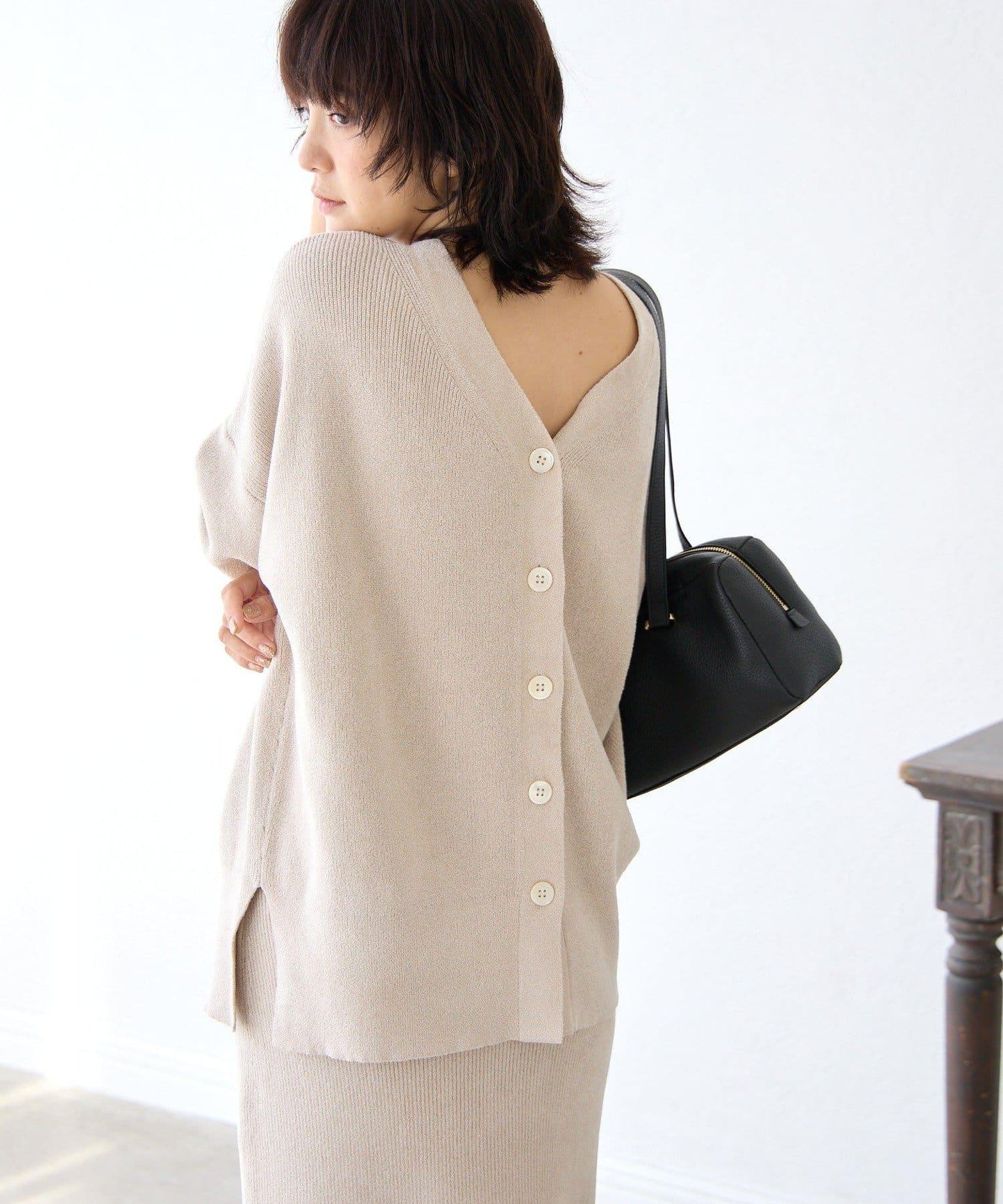 【優雅光澤】亮片毛線兩用開衫/預計11月下旬發貨