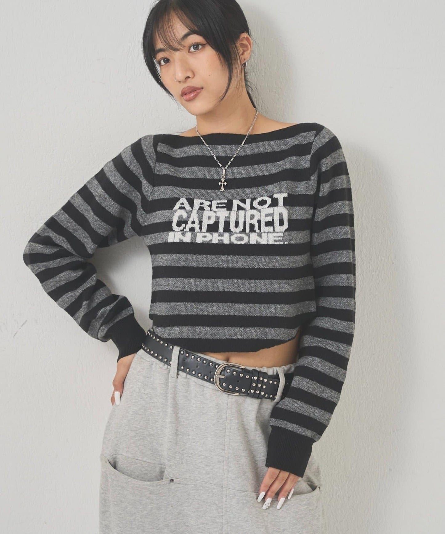 2WAY 標誌條紋連帽針織衫