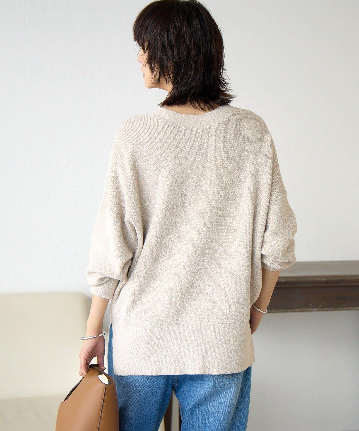 【優雅光澤】亮片毛線兩用開衫/預計11月下旬發貨