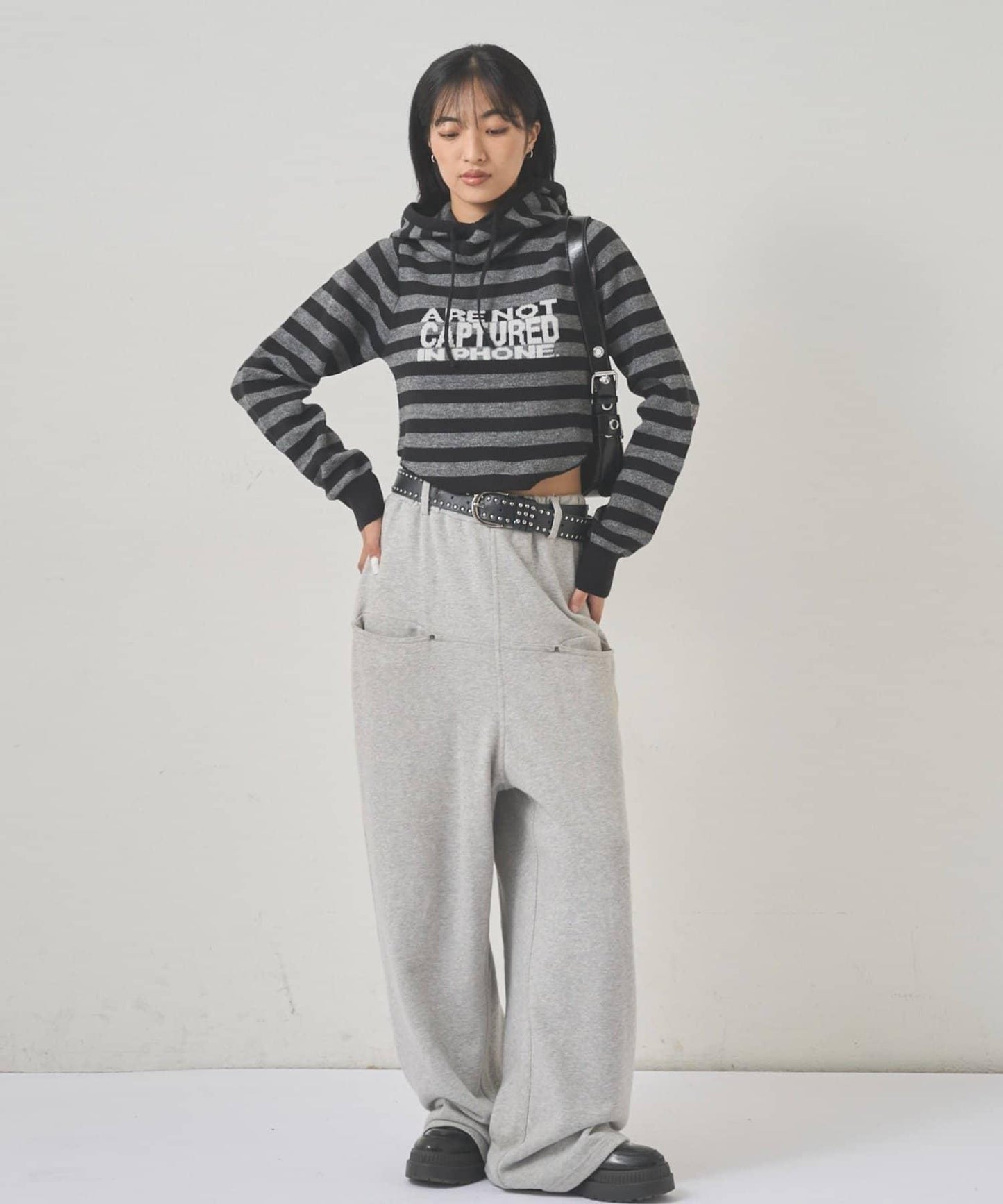 2WAY 標誌條紋連帽針織衫