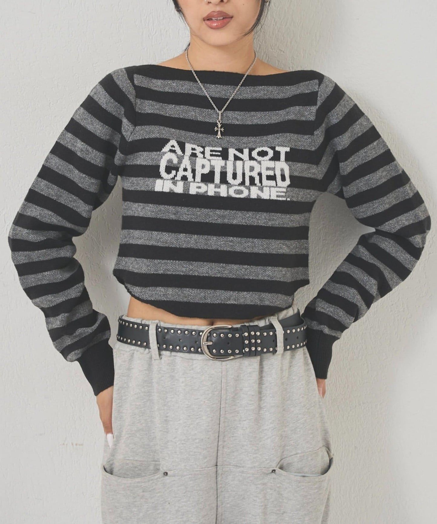 2WAY 標誌條紋連帽針織衫