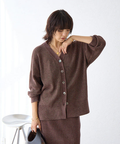 【優雅光澤】亮片毛線兩用開衫/預計11月下旬發貨