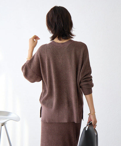 【優雅光澤】亮片毛線兩用開衫/預計11月下旬發貨