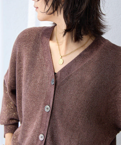 【優雅光澤】亮片毛線兩用開衫/預計11月下旬發貨
