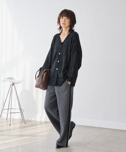 RIVE DROITE 側邊條紋針織褲