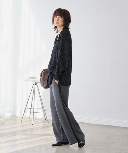 RIVE DROITE 側邊條紋針織褲