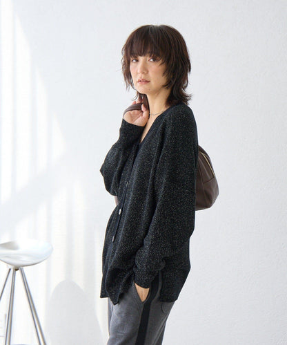 【優雅光澤】亮片毛線兩用開衫/預計11月下旬發貨