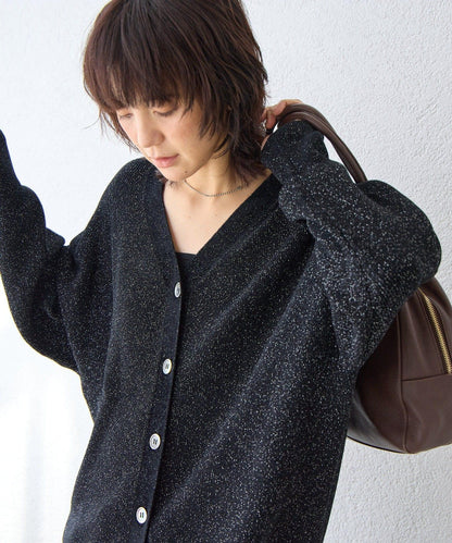 【優雅光澤】亮片毛線兩用開衫/預計11月下旬發貨