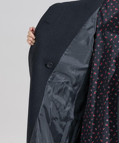 羊毛高領長款大衣