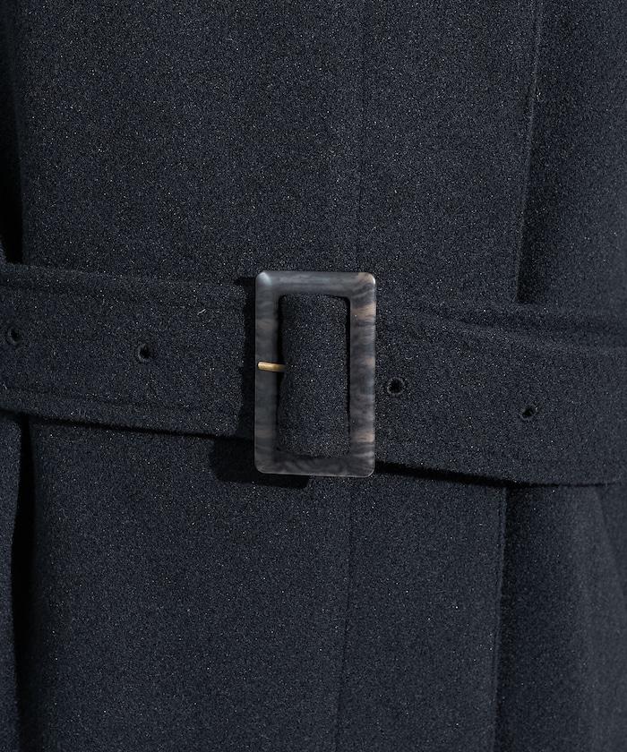 羊毛高領長款大衣