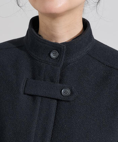 羊毛迷你喇叭大衣