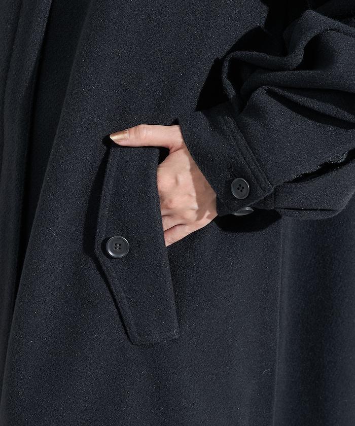 羊毛迷你喇叭大衣