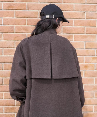 羊毛迷你喇叭大衣