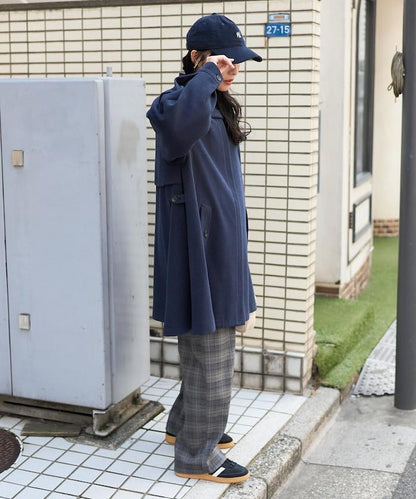 羊毛迷你喇叭大衣