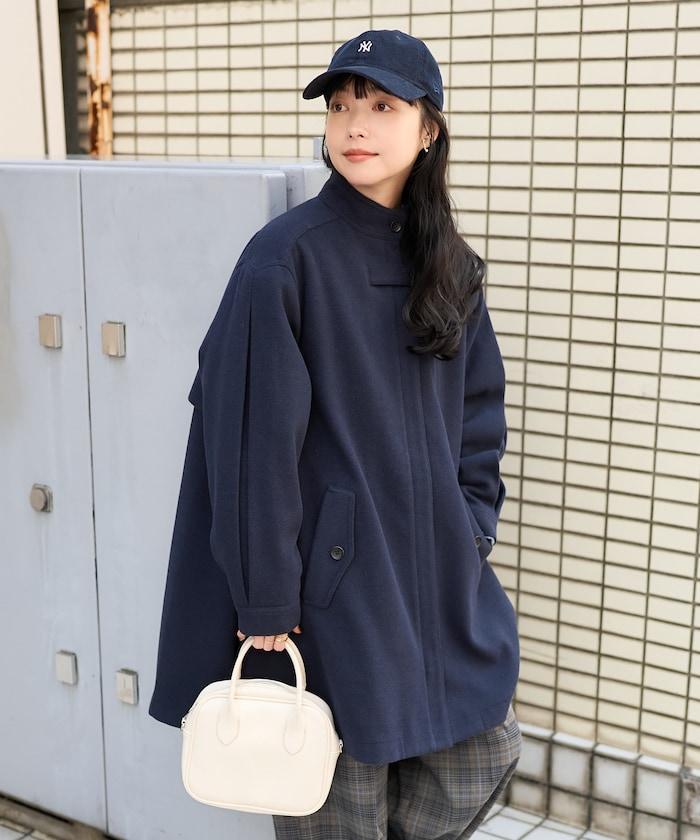 羊毛迷你喇叭大衣