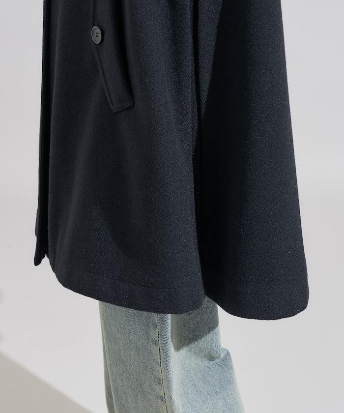 羊毛迷你喇叭大衣