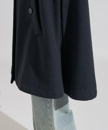 羊毛迷你喇叭大衣