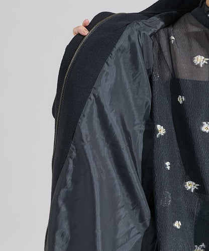 羊毛迷你喇叭大衣