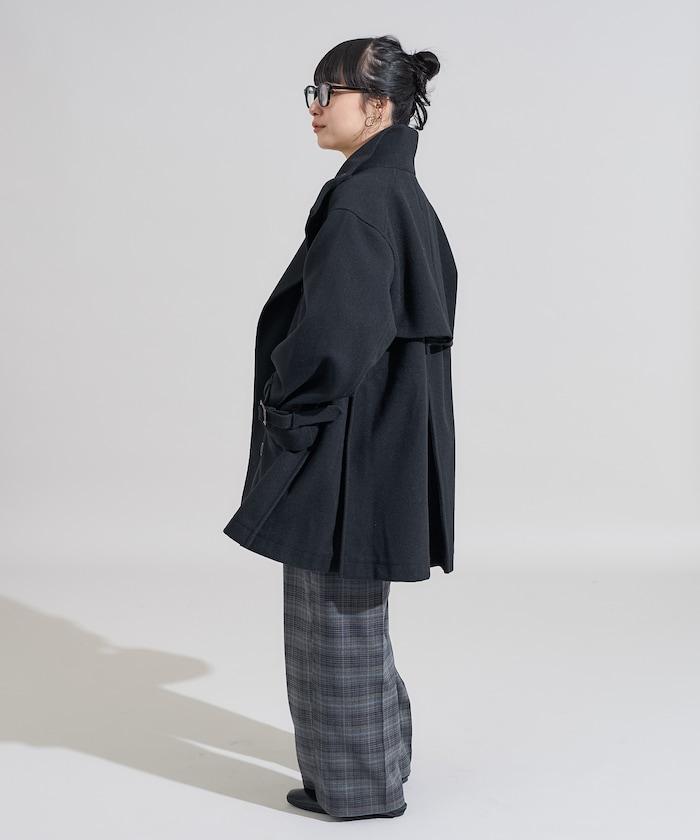 羊毛高領A字中長款大衣