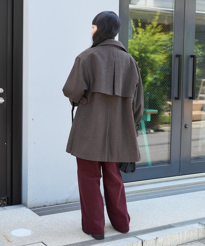 羊毛高領A字中長款大衣