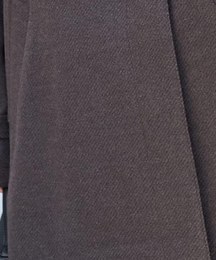 羊毛高領A字中長款大衣