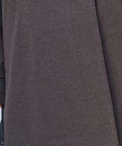 羊毛高領A字中長款大衣