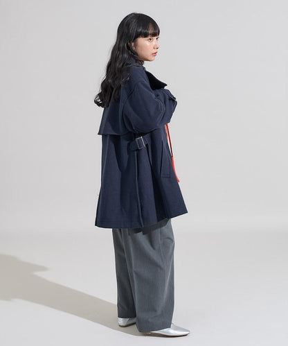 羊毛高領A字中長款大衣