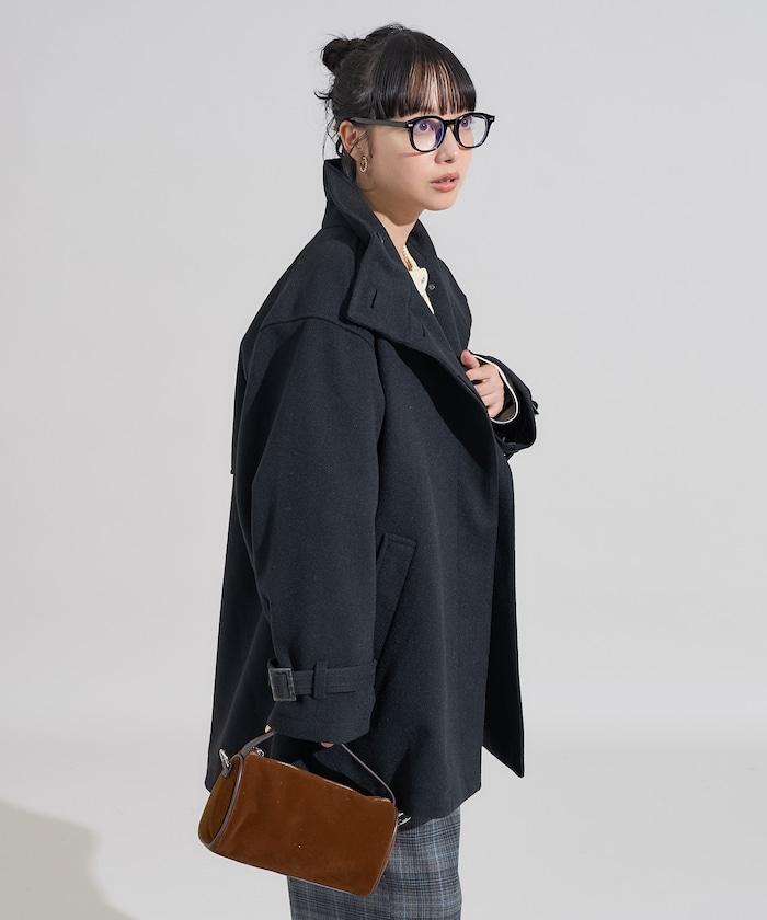 羊毛高領A字中長款大衣