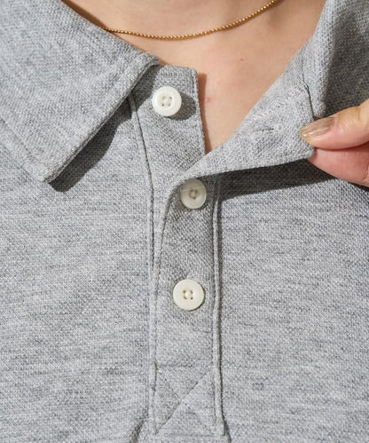 簡約刺繡短款翻領套頭衫