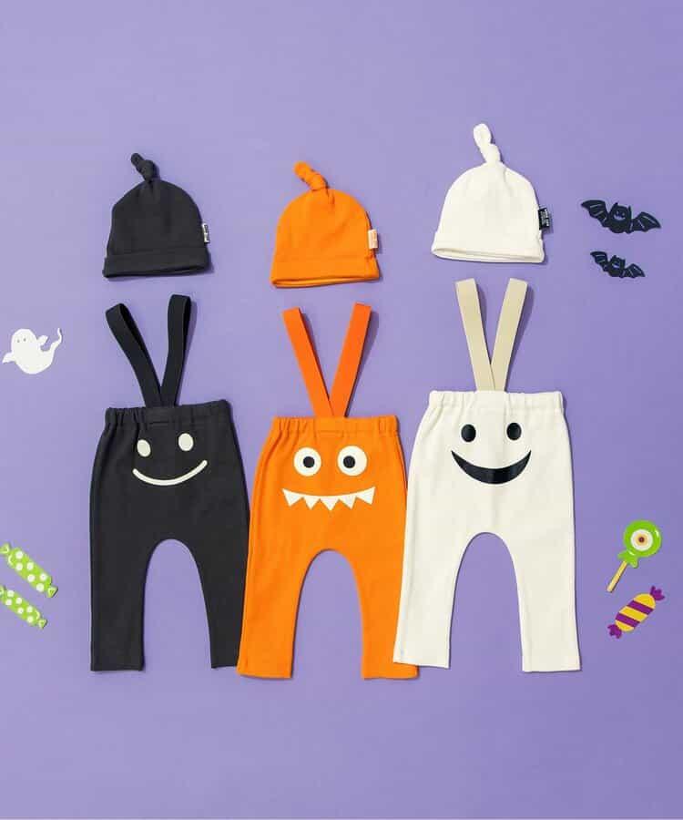 帶吊帶卡通臉圖案打底褲