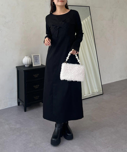 前綁帶吊帶拼接連衣裙